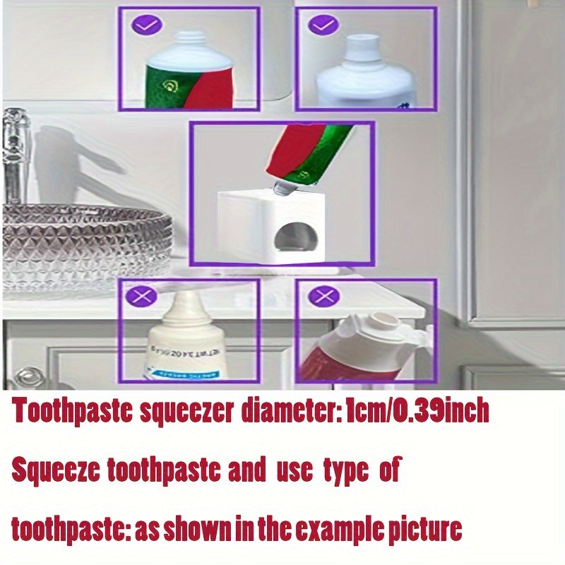 Wall-Mounted Toothbrush and Toothpaste Holder with Squeezer and Storage Shelf