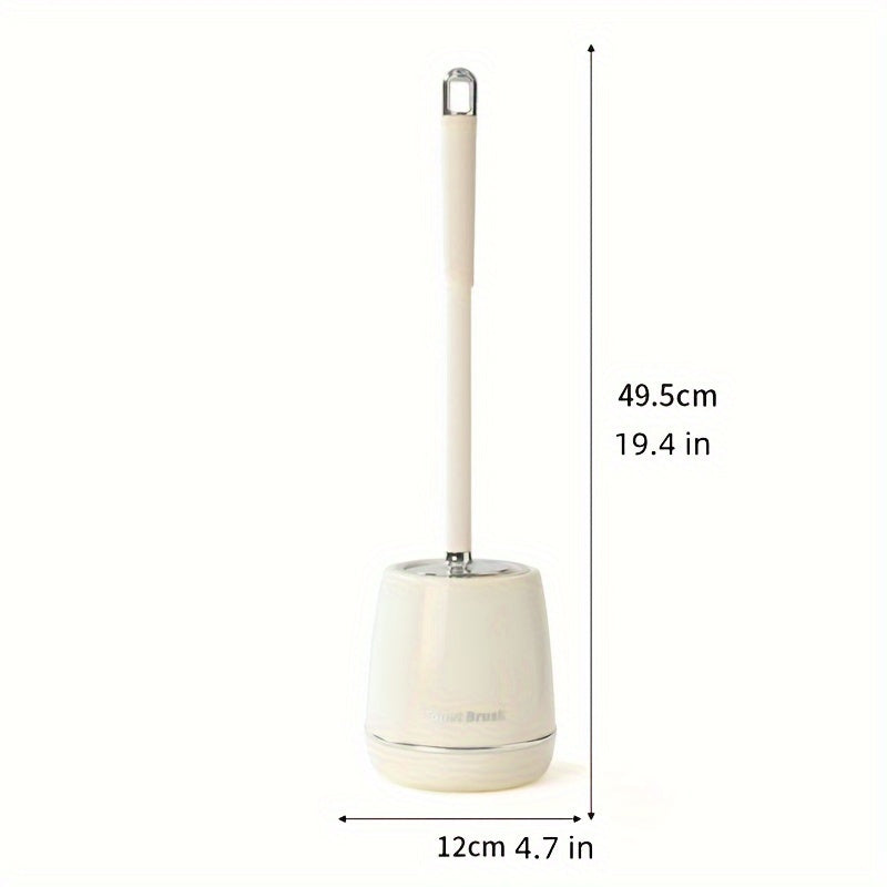 Toilet Brush and Holder Set Compact Space-Saving Deep Cleaning Bathroom Tool