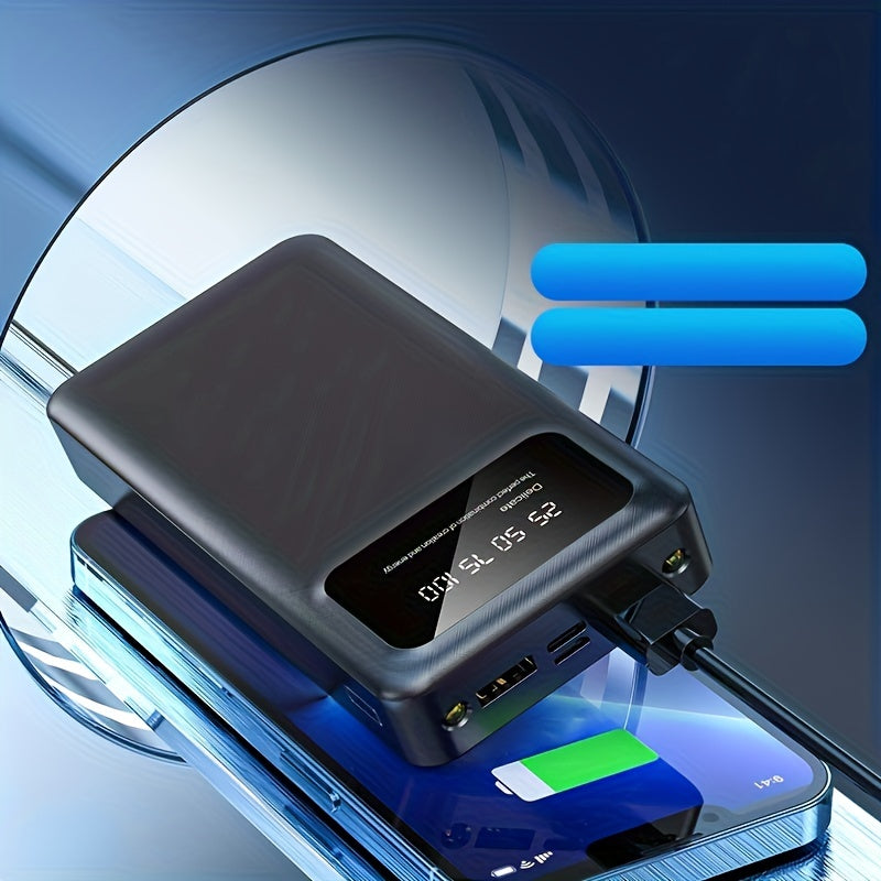 10000/20000 mAh yuqori quvvatli portativ zaryadlovchi, 5V2.1A chiqish bilan, Android/iPhone qurilmalari bilan mos keladi, LED va raqamli ko'rsatkichga ega, xavfsizlik uchun polimer litiy batareyasi bilan.