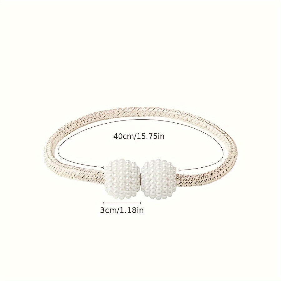 Two Pieces Modern Polyester Curtain Tie Backs Silver Finish Window Drapery Holdbacks