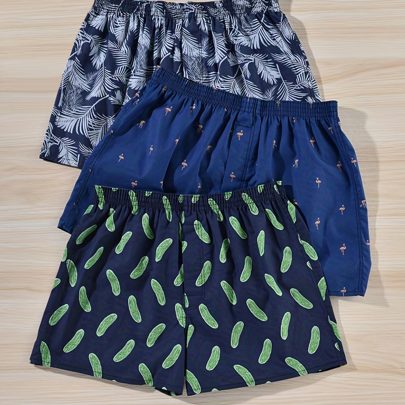 Мужские хлопковые боксёры в многоцветном стрелочном принте, свободный крой, дышащий, комплект из трёх