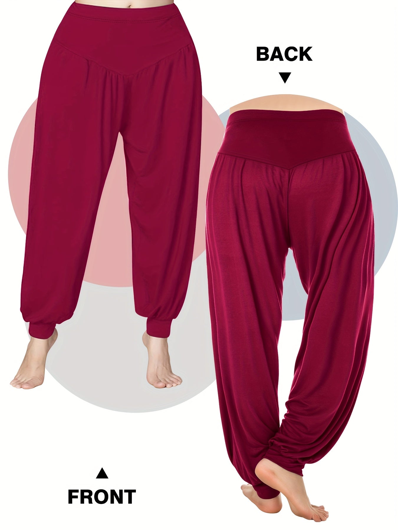Plus Size High-Waisted Lantern Pants Solid Color Spring Summer