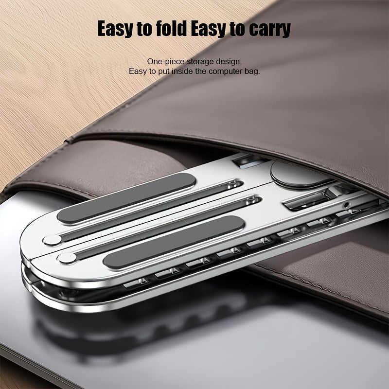 Aluminum Laptop Stand with Adjustable Cooling for Desktop Use