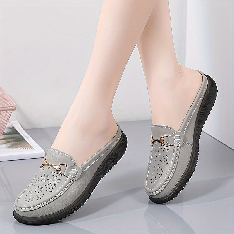 Women Lightweght Slip-On Mules Flat Non-Slip Loafers Casual All-Season