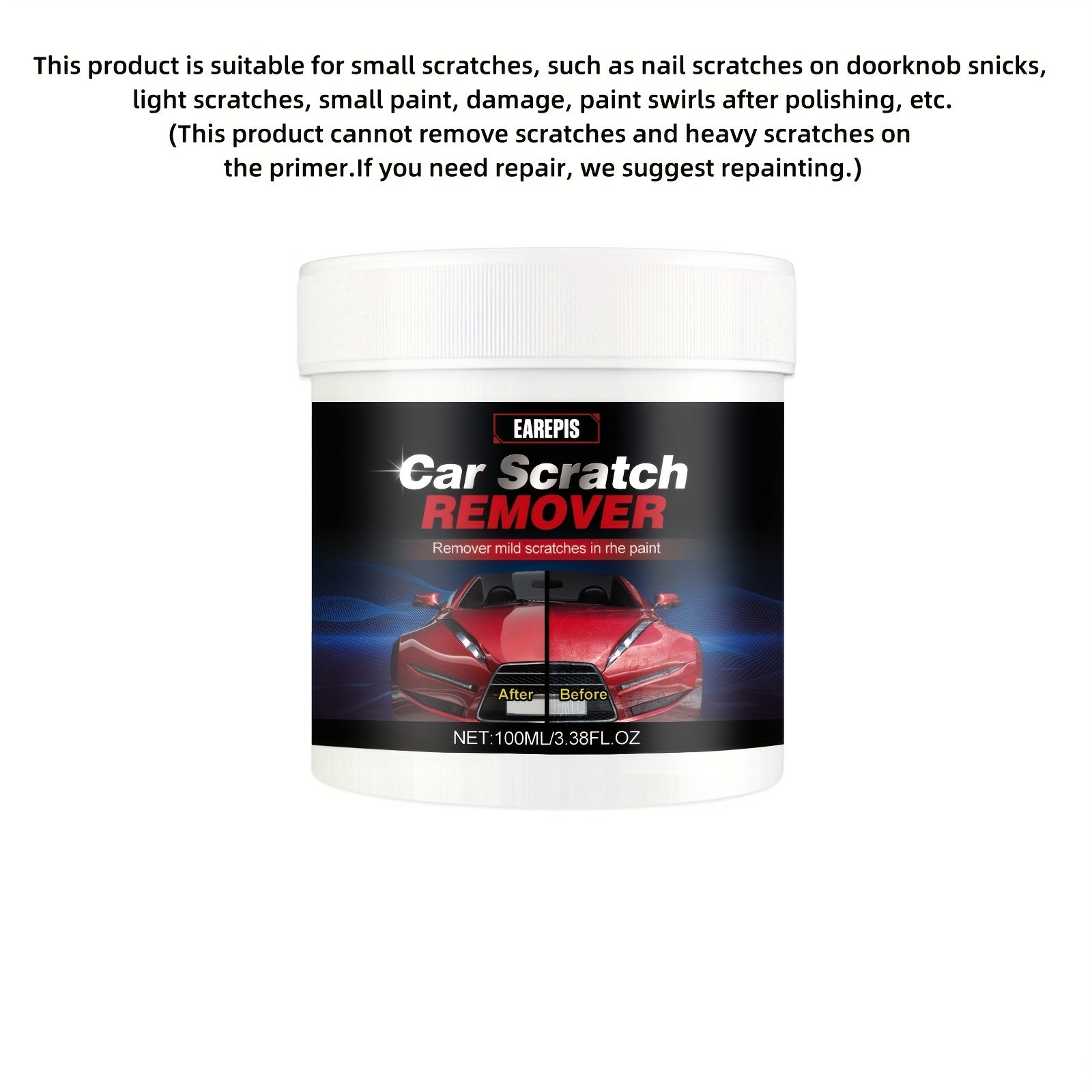 Kit de cera para eliminar arañazos y remolinos en el coche para daños menores, fácil de colocar, que restaura el brillo