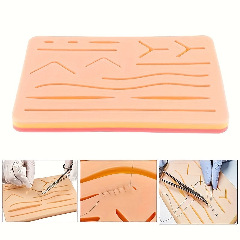 Silicone Suturing Practice Skin Kit with 14 Pre-Cut Wounds for Medical Training