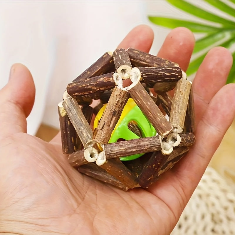 Rattan Cat Bell Toy for Indoor Cats Dental Health No Battery Required