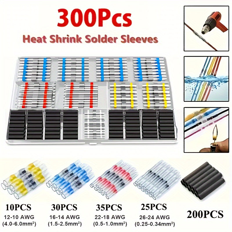 300-900pcs Heat Shrink Wire Connectors for Marine Automotive Electrical Terminals