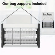 Lámpara eléctrica matamoscas impermeable para insectos, de montaje en pared, trampa para mosquitos, malla metálica negra