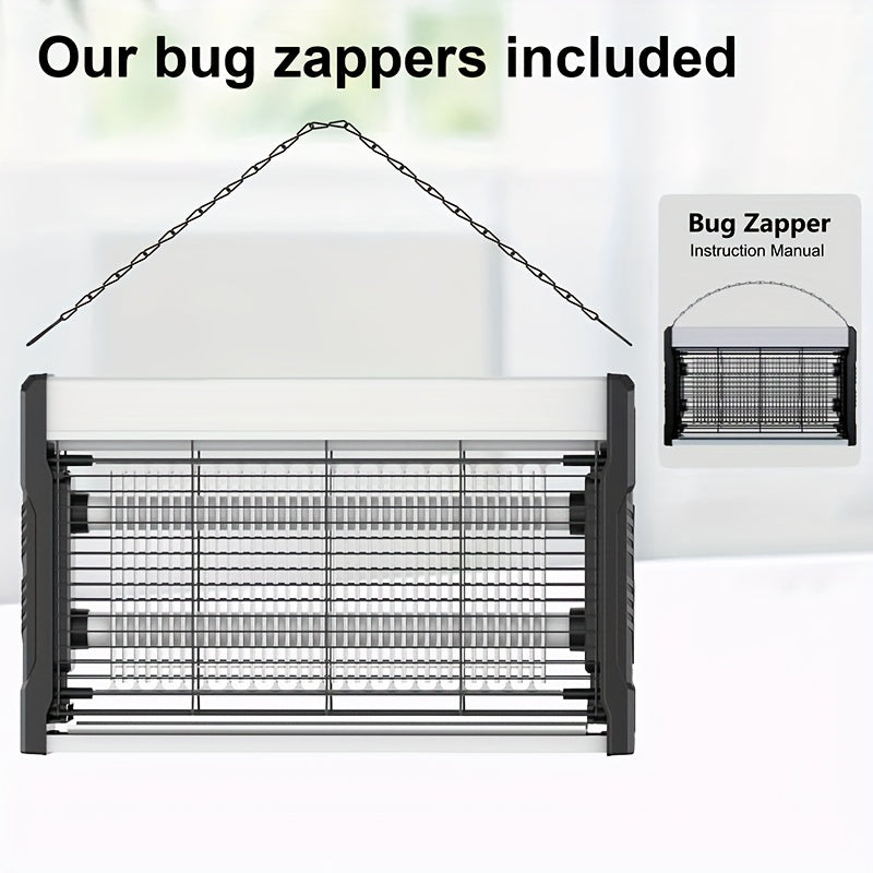 Lámpara eléctrica matamoscas impermeable para insectos, de montaje en pared, trampa para mosquitos, malla metálica negra