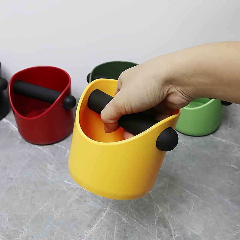 Vibrant Espresso Knock Box with Non-Slip Base and Silicone Knocking Rod