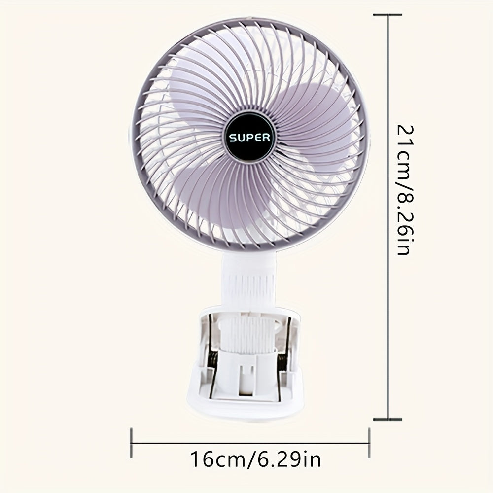Portable Handheld Clip Fan with Rechargeable Lithium Battery for Outdoor and Desktop Use