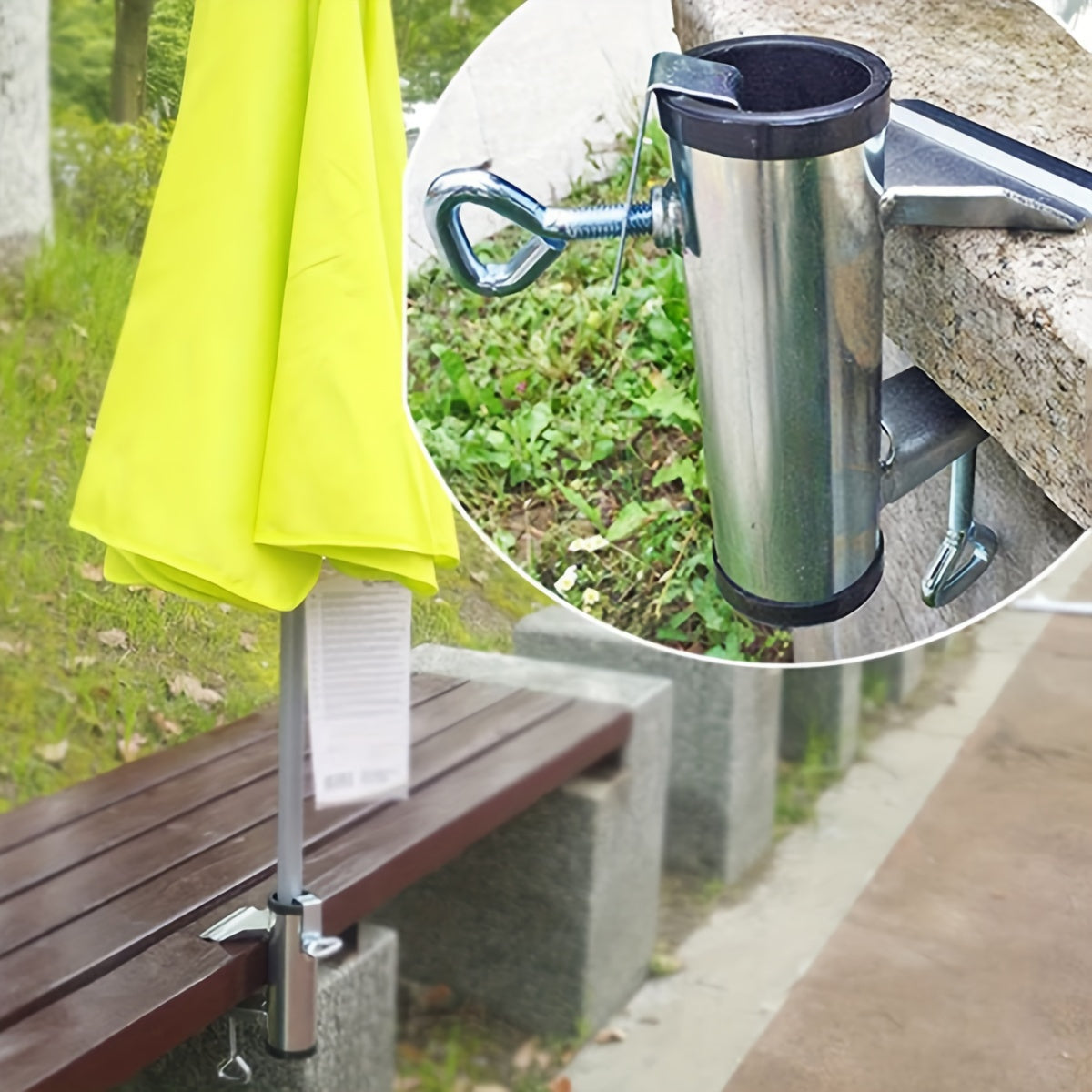 Adjustable Stainless Steel Umbrella Stand for Outdoor Patio Balcony