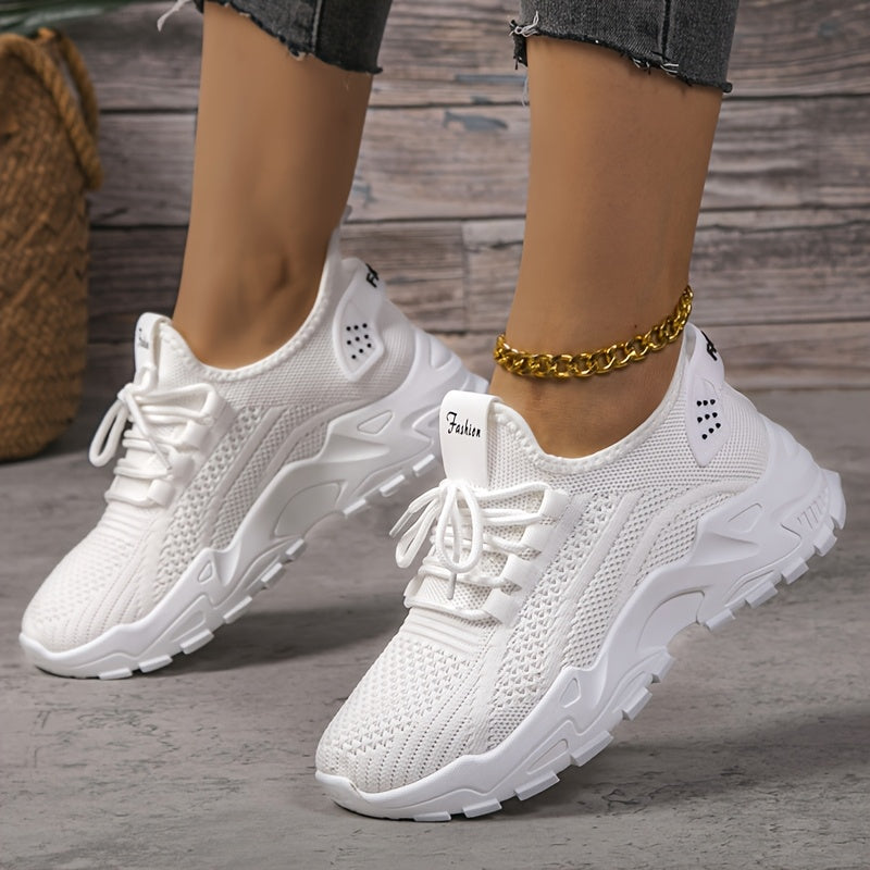 Women's Slip-On Sneakers Breathable Mesh Casual Shoes White Black