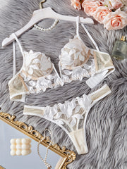 Women's Sexy Lingerie with Net Splicing and Random Printing