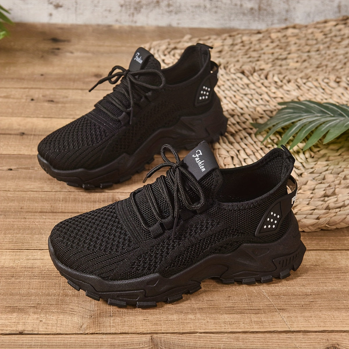 Women's Breathable Knit Slip-On Sneakers Casual Low-Top Walking Shoes White