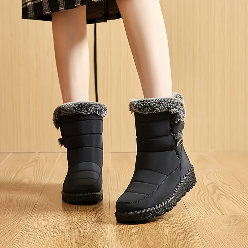 Women's Snow Boots Plush Lined Short Waterproof Winter Boots