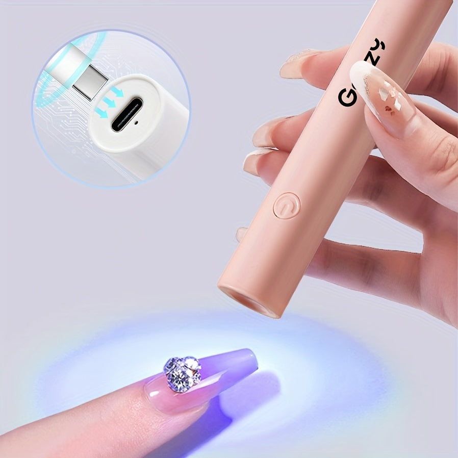 GERTZY Mini Qo'lga Olingan Tirnoqni Yaxshilash Slot Lampasi, gel tirnoq polisini quruq qilish uchun simsiz quritgich, qizlar uchun mukammal sovg'a, kichik va olib yurish uchun qulay.