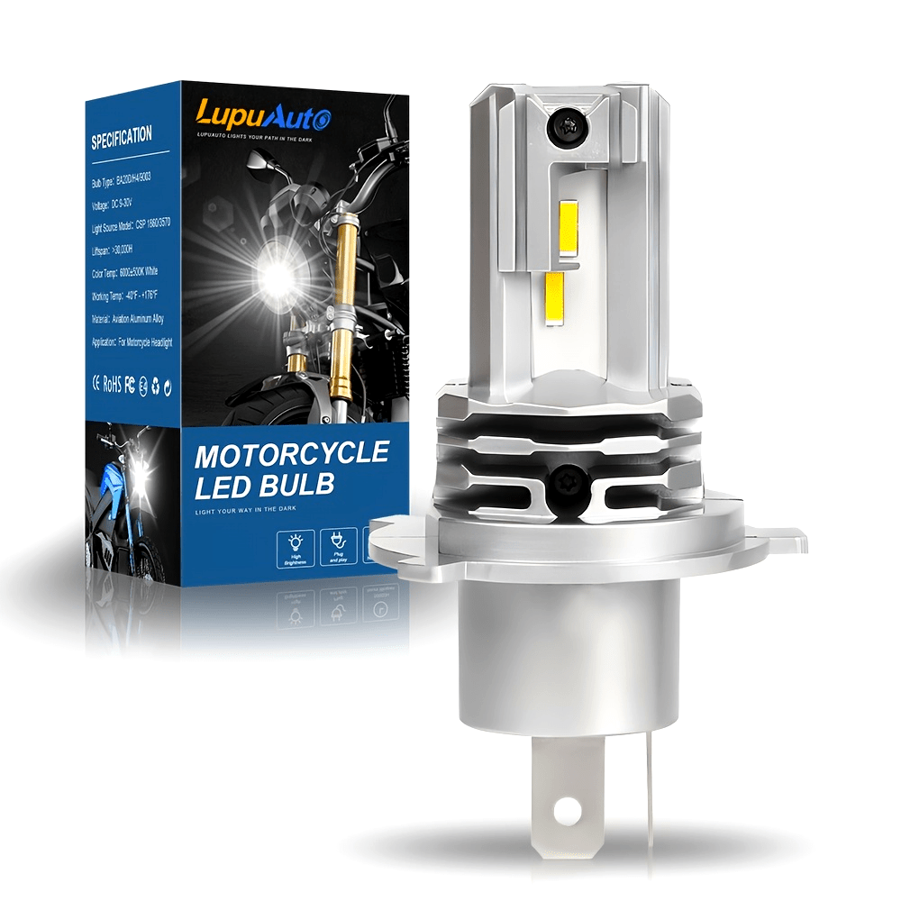 Motorcycle LED Headlight Bulb 9003 6000K Cool White 1500LM Plug & Play