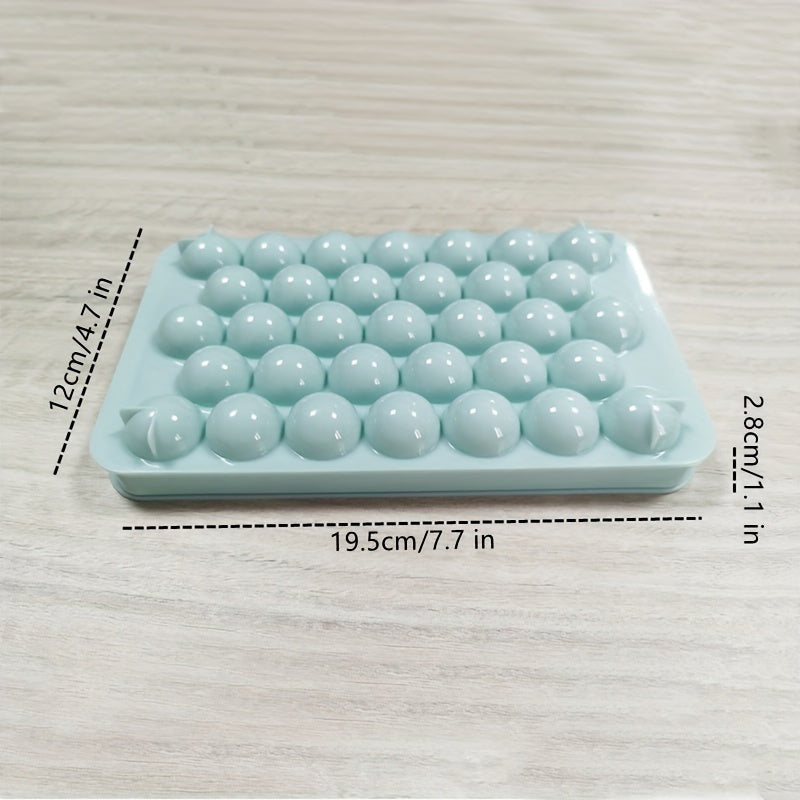 Round Diamond Silicone Ice Cube Tray 33 Grids Food Grade Plastic Refrigerator Storage