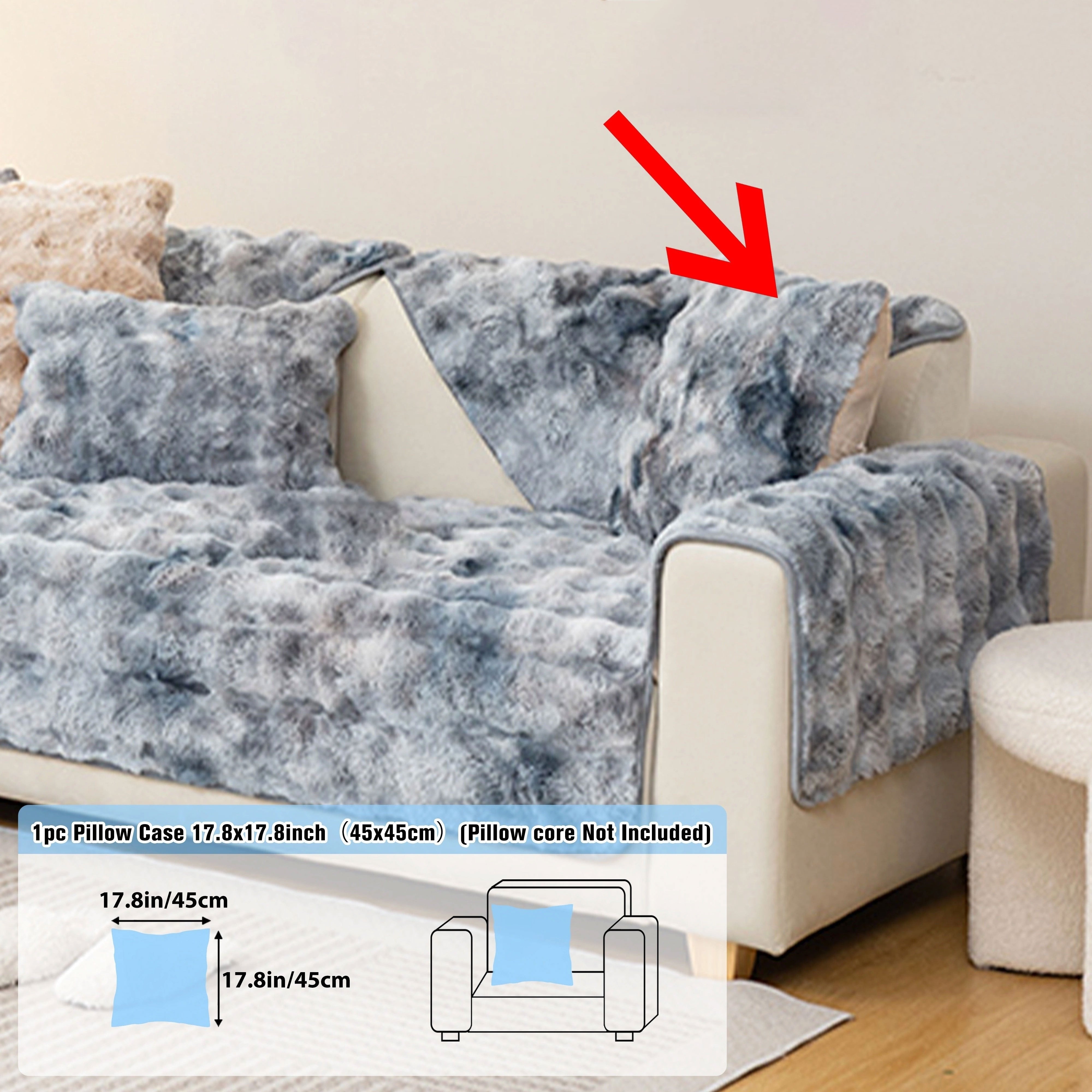 Плюшевое покрытие для дивана на зиму подходит для спальни, гостиной, офиса, домашнего декора