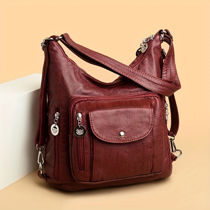 Sport va ta'til uchun mukammal, suv shishasi tutqichi bilan tasodifiy yelka sumkasi.