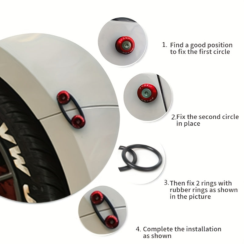 4 Pcs Aluminum Quick Release Fasteners for Car Bumpers and Fenders
