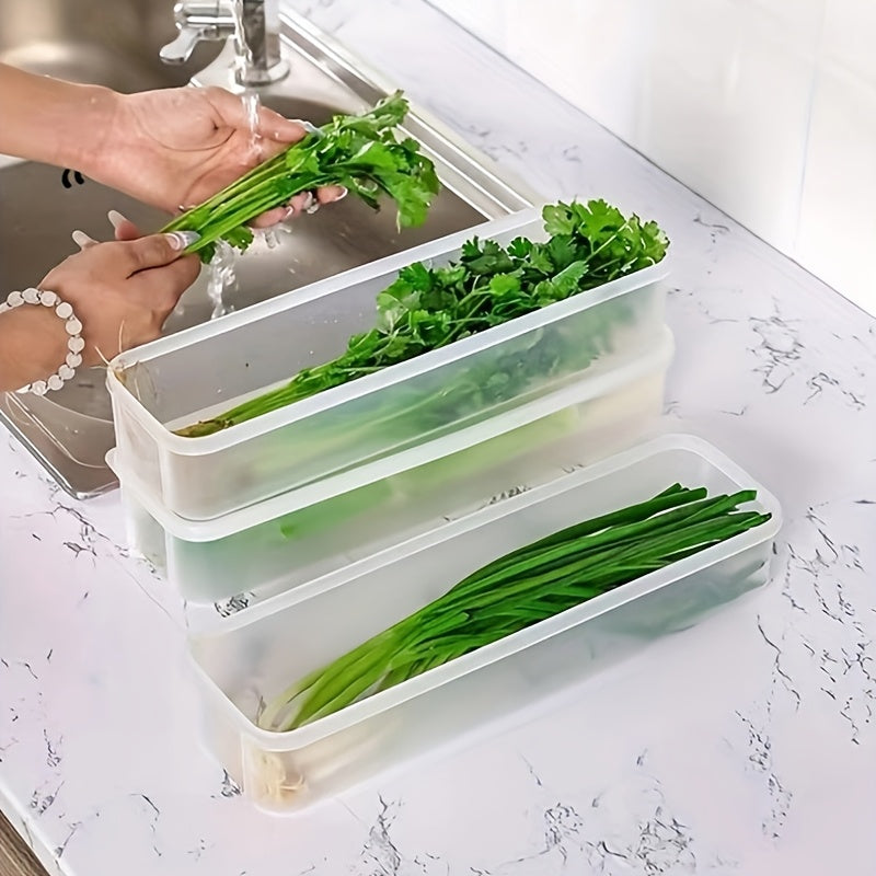 2 Pack Plastic Food Storage Containers Sealed Refrigerator Organizer Boxes