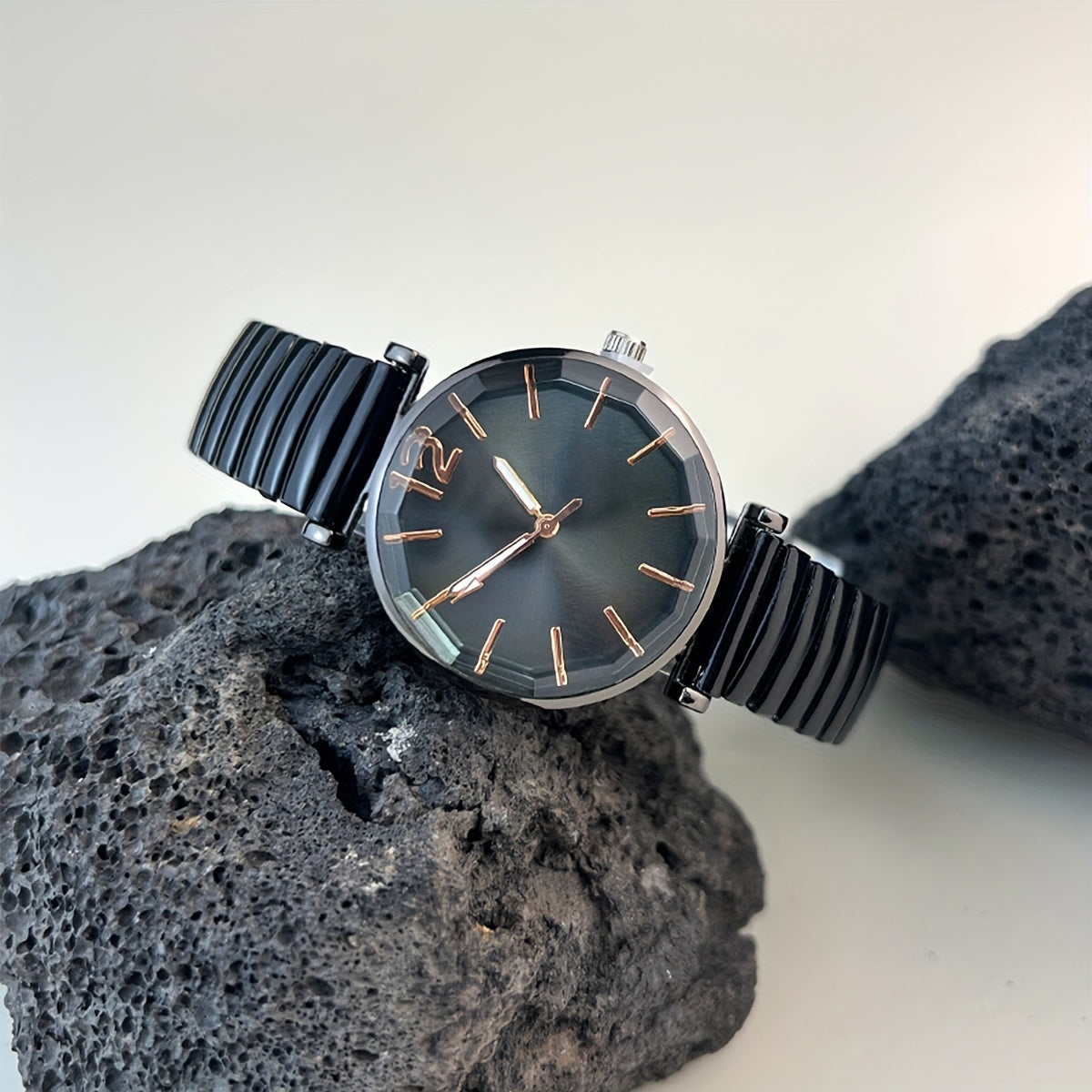 Women's Quartz Watch with Multi-Colored Elastic Strap and Dial