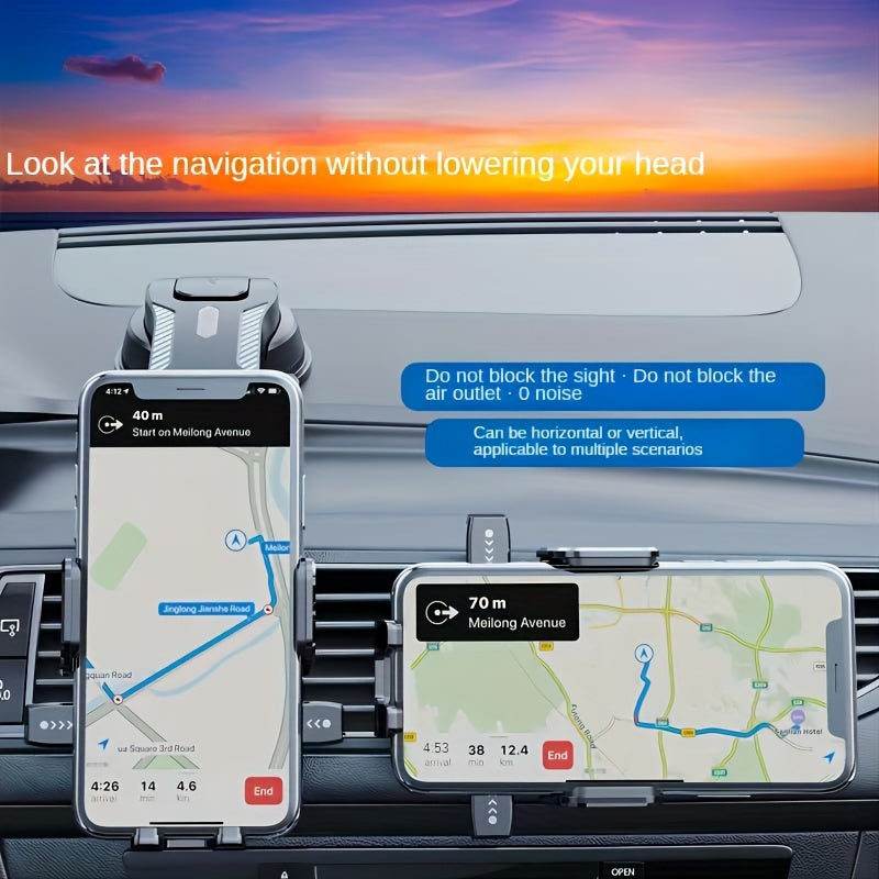 Multifunctional Rotatable Car Phone Holder with Suction Cup