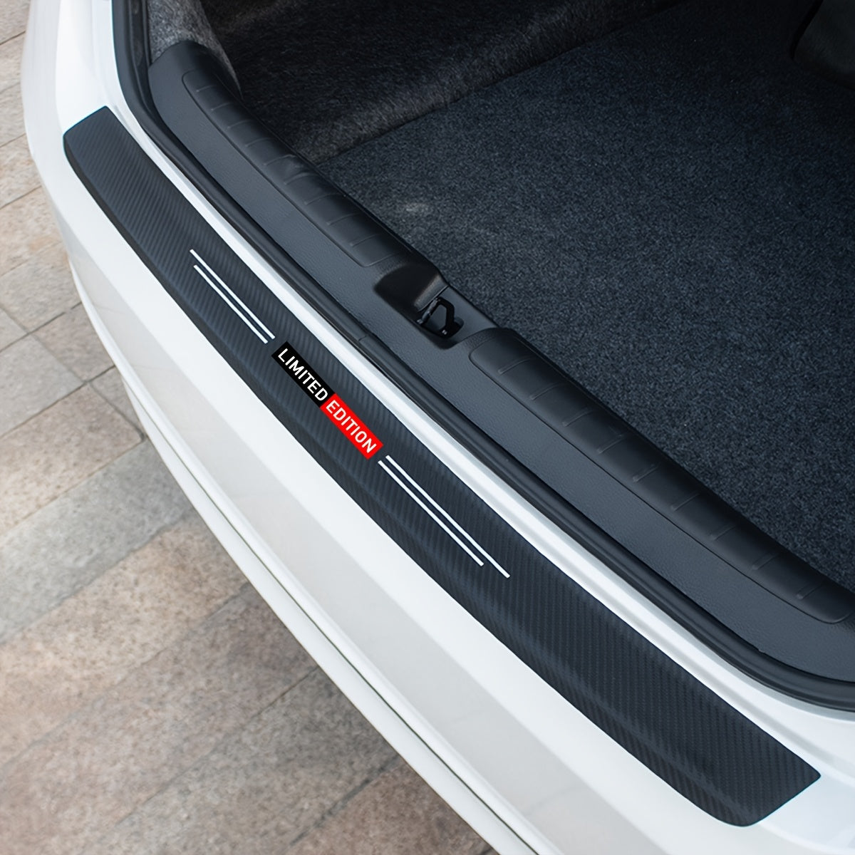 Car Trunk Decal Sticker PVC Bumper Protector Strip for Vehicle Left Side