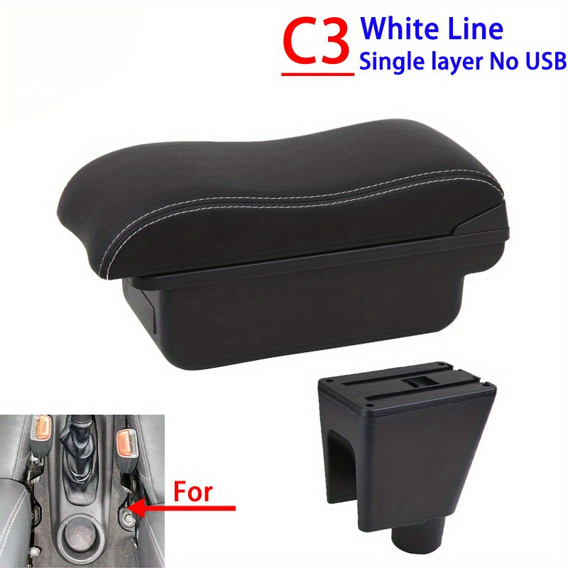Universal Car Armrest Storage Box for Small Cars Black