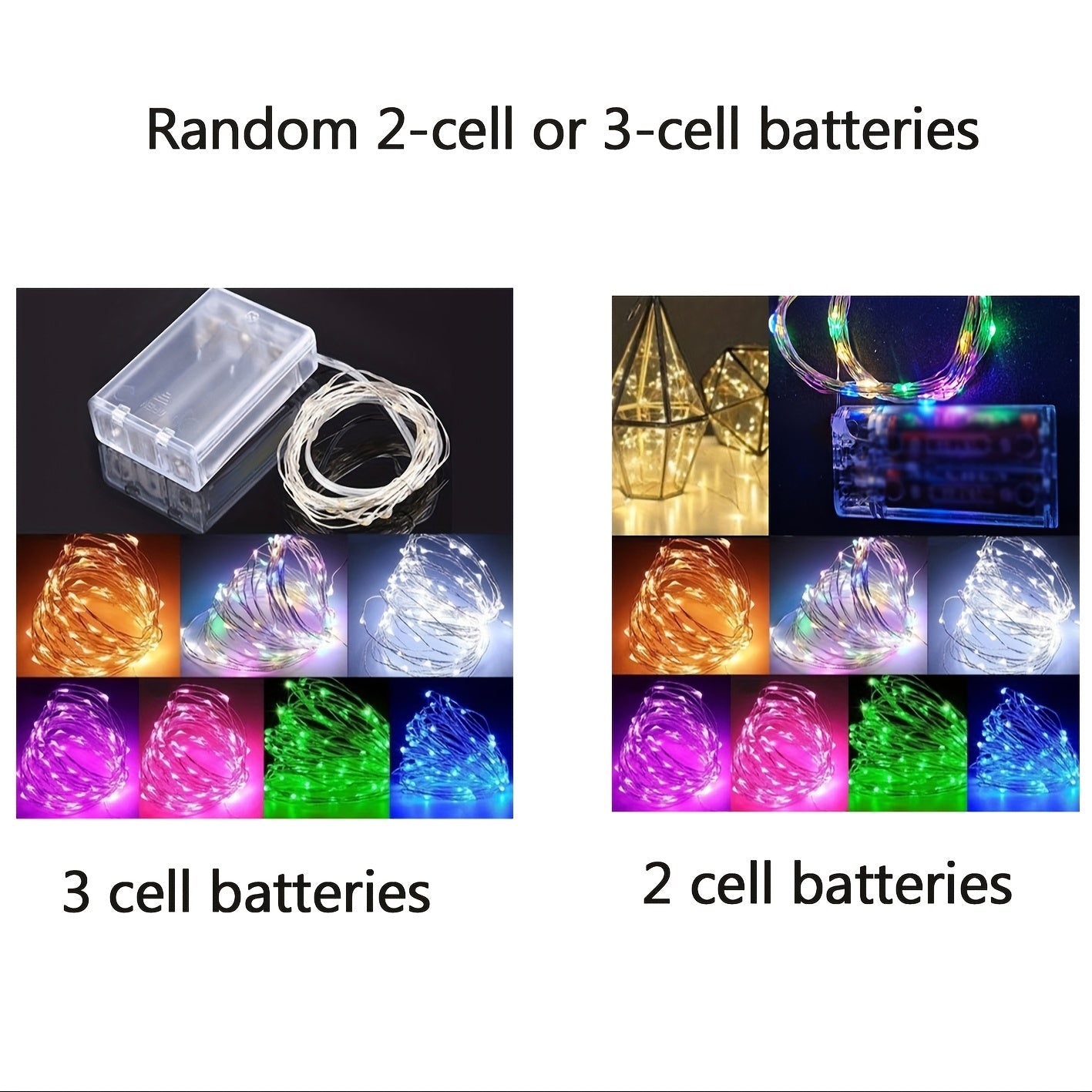 Luces de hadas de cobre con batería, 30, 50, 100 LED para fiesta, decoración navideña