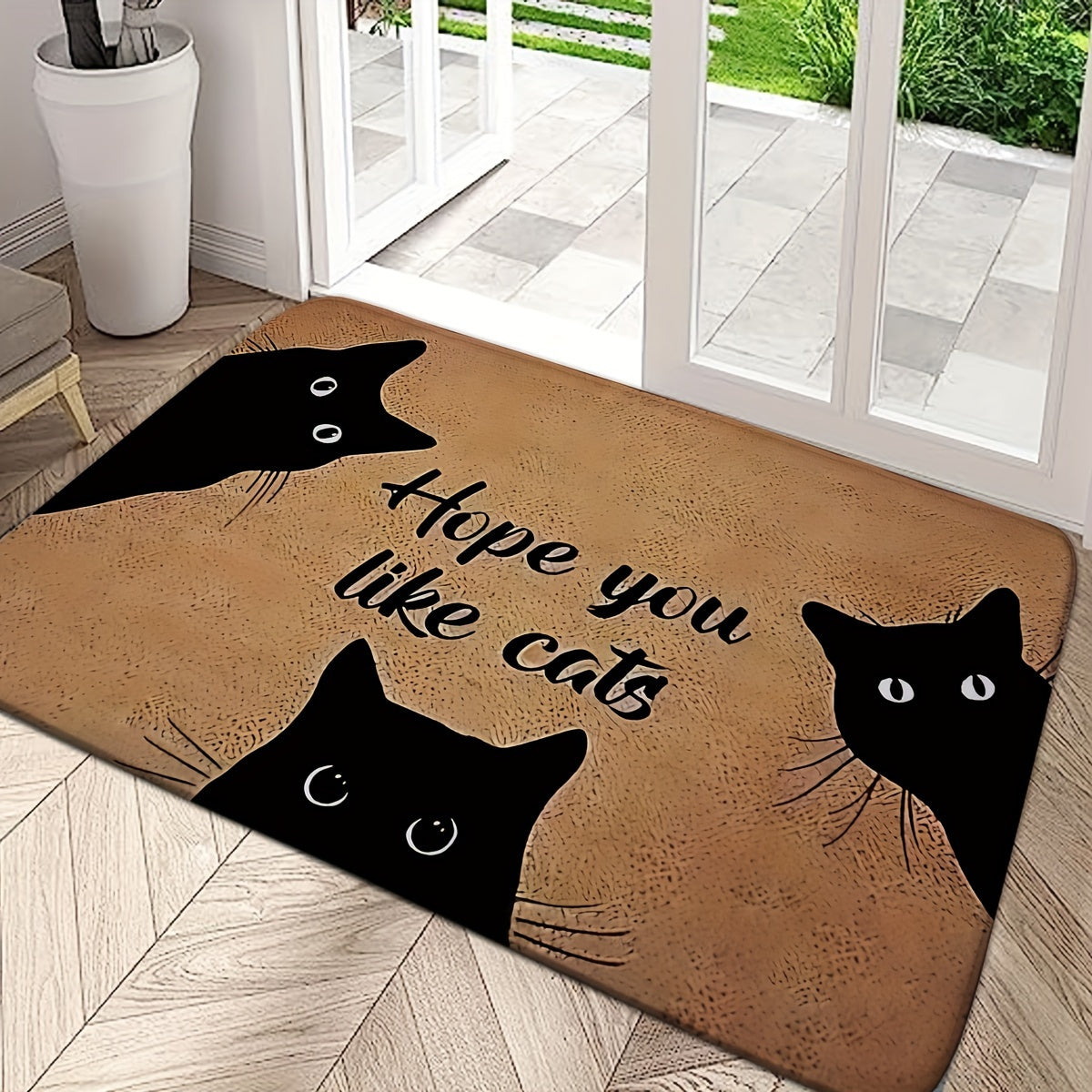 Yoqimli mushukcha naqshli charchoqni kamaytiruvchi kirish matosi, yashash xonasi, yotoqxona, oshxona uchun