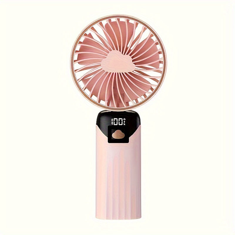 Rechargeable Wearable Fan with 5 Cooling Levels, Foldable, Portable for Travel and Home