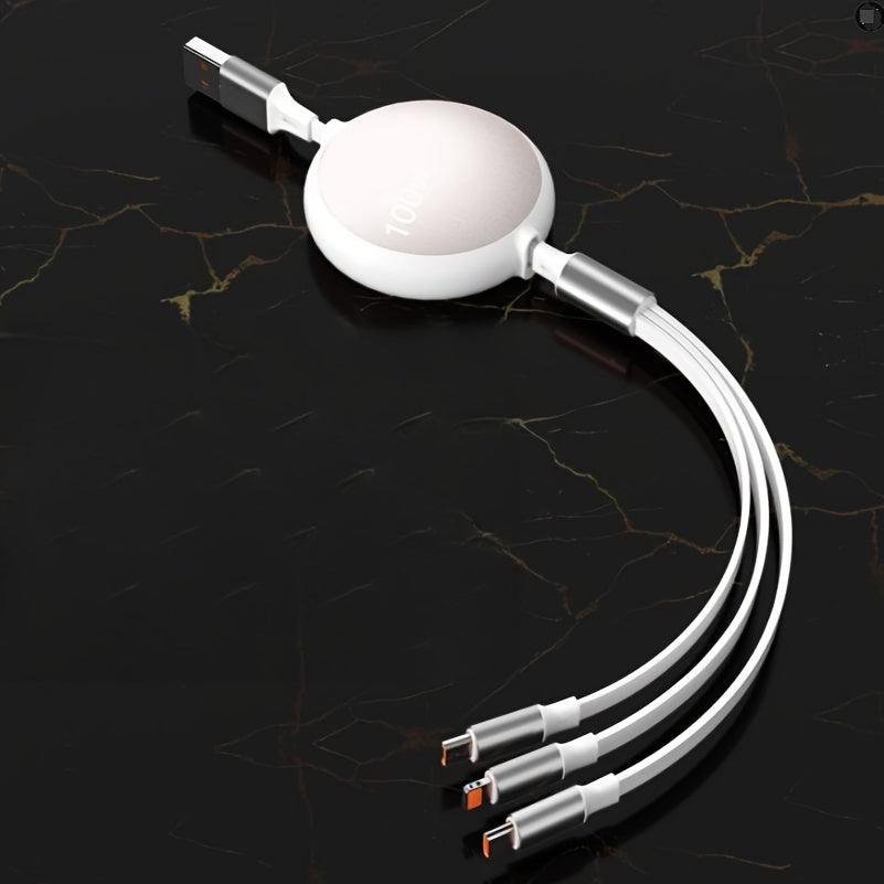 Retractable USB Charging Cable 100W Fast Charging 6A Data Sync 480Mbps