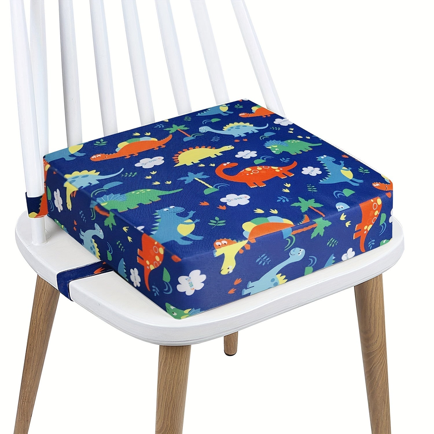Asiento elevador para niños pequeños Blue Dinosaur para mesa de comedor, portátil y lavable
