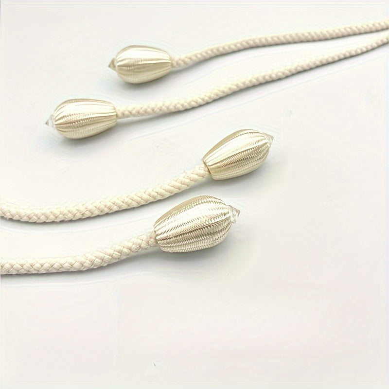 Set of 2 Adjustable Polyester Curtain Tiebacks with Decorative Flower Design