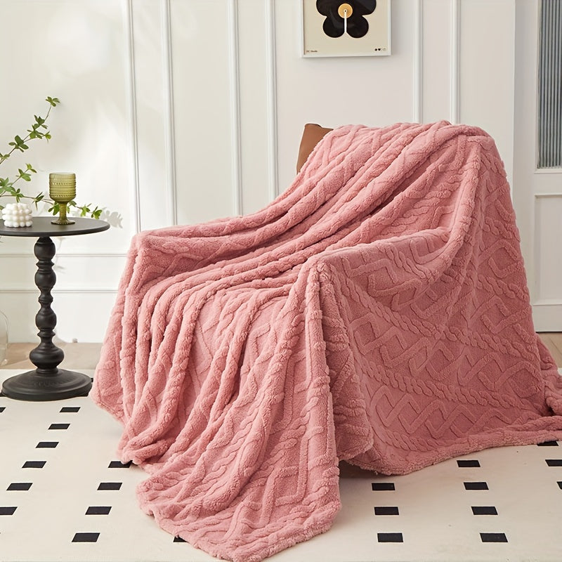 Soft Cozy Rhombus Jacquard Blanket Taffeta All-Season Couch Throw