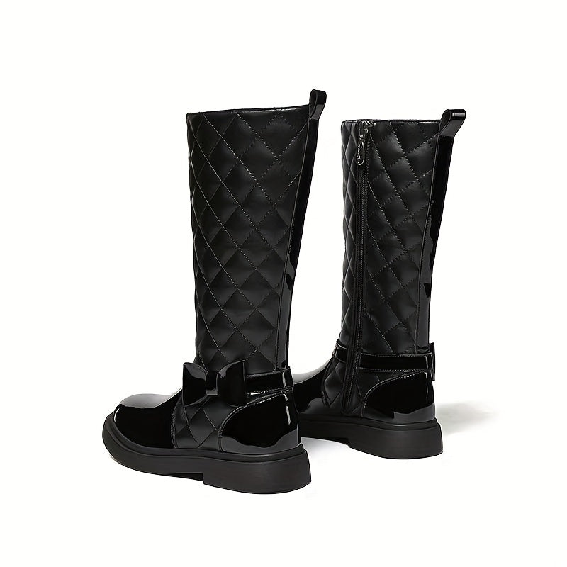 Qizlar uchun zamonaviy bog'ichli botinkalar, kuz va qish mavsumida ichki va tashqi foydalanish uchun qulay, sirpanmaydigan dizayn.