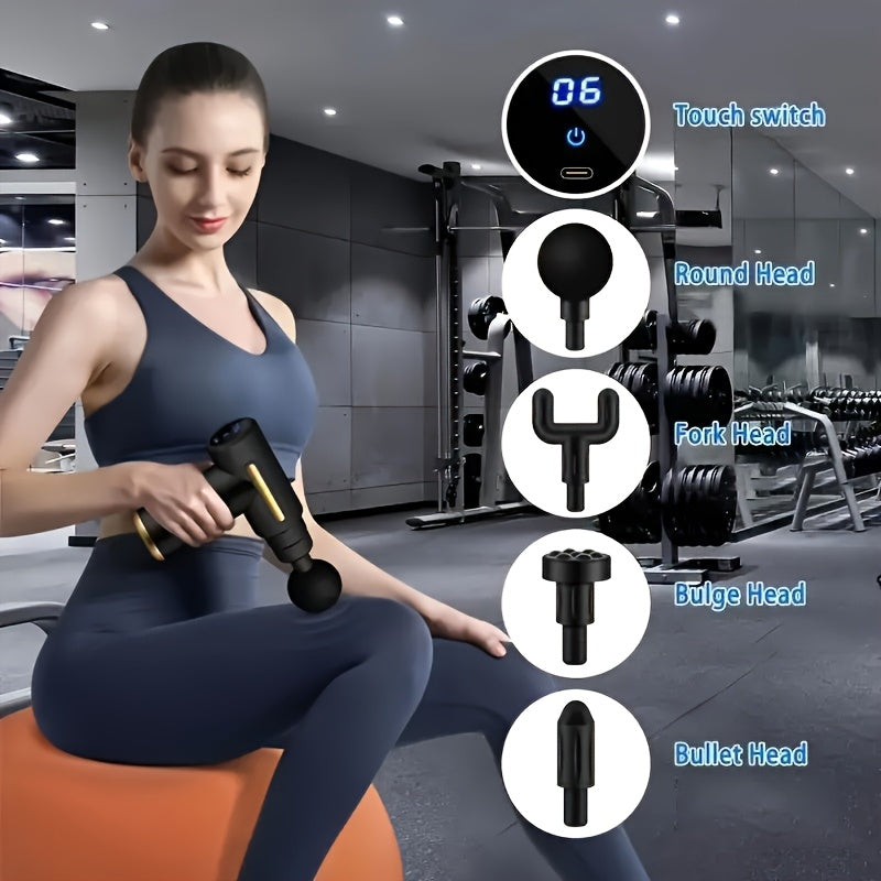 Portable Handheld Electric Deep Tissue Massage Device with LCD Display and USB Rechargeable Battery