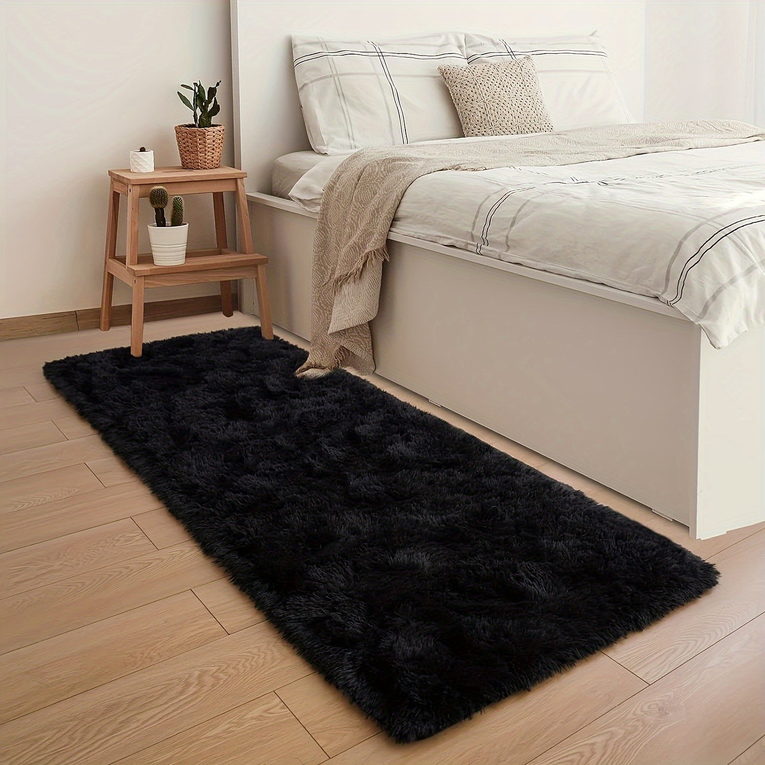 Tie-Dye Gradient Plush Area Mat Soft Silk Fur Machine Washable Bedroom Living Room