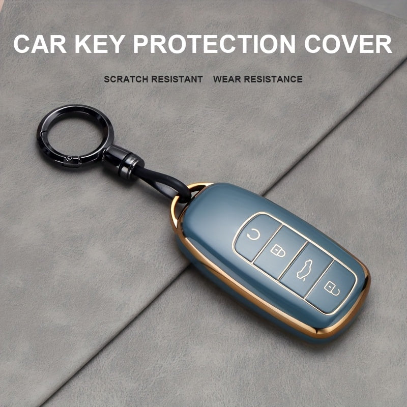 Unisex TPU Car Keychain Black Protective Cover for Remote Key