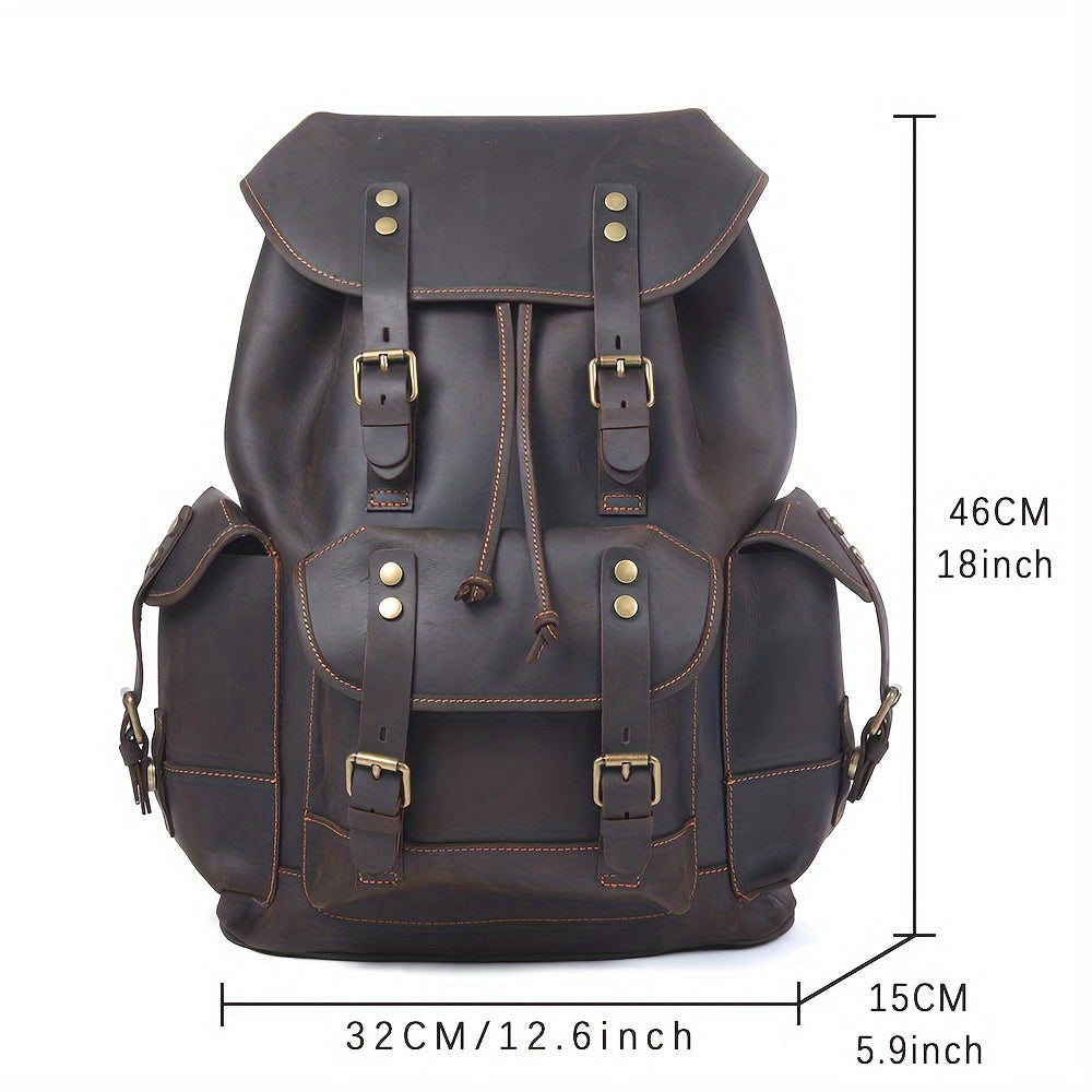 Vintage charm bilan erkaklar uchun charm sumka, retro uslubdagi noutbuk sumkasi, sozlanadigan kamarlar bilan