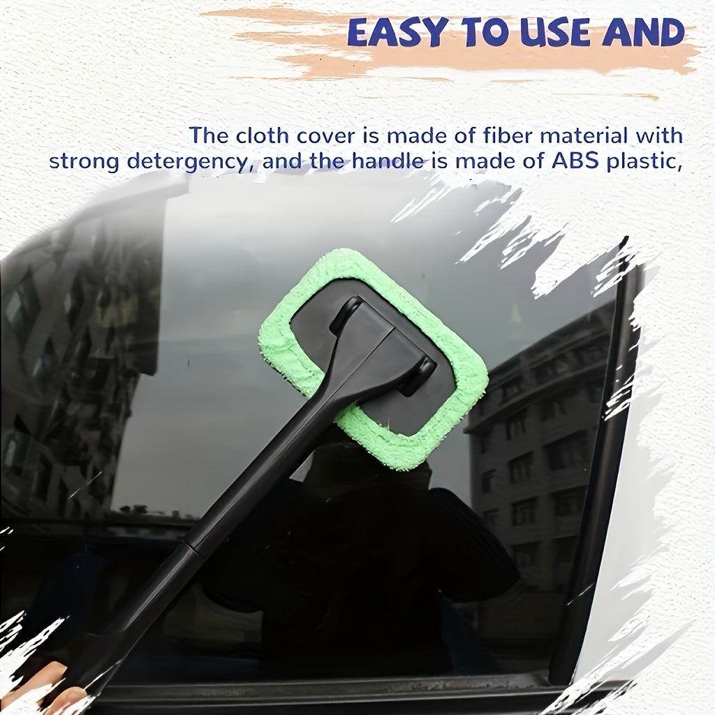 Long Handle Car Window Cleaner Brush Kit Interior Exterior Windshield Wiper