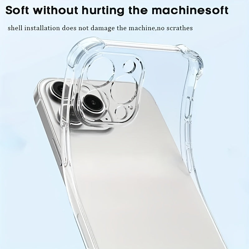 Transparent TPU Bumper Case for iPhone Models Shockproof Clear Protective Cover