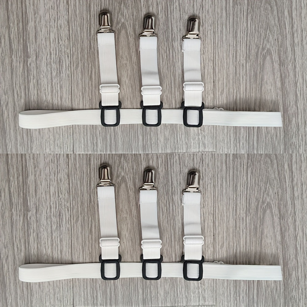 Men's Shirt Stays Nylon Business White Adjustable Shirt Garters for Tucking