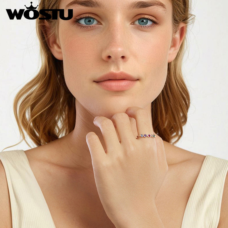 Женское серебряное кольцо с сердцем и синтетическим цирконием в стиле Y2K — подарок