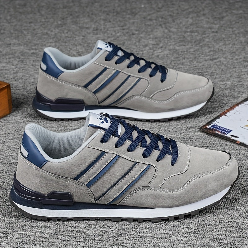 Men's Casual Low Top Sneakers with Faux Upper, Fabric Lining and EVA TPU Sole