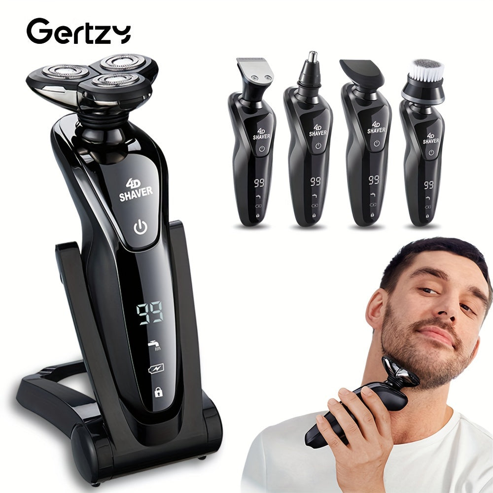 Men's Electric Shaver 6-in-1 Rechargeable Rotary Razor Waterproof Gift for Men